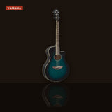 Yamaha APX600 Thinline Acoustic-Electric Guitar Oriental Blue Burst studio shot