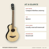 Yamaha APXT2 3/4-Size Thinline Acoustic-Electric Guitar with Gig Bag Natural at a glance body shape top back & sides fingerboard