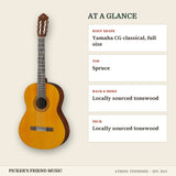 Yamaha C40II Full-Size Classical Guitar Natural at a glance body shape top back & sides neck