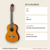 Yamaha CGS102AII 1/2-Size Classical Guitar Natural at a glance size top back & sides fingerboard