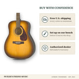 Free shipping and authorized dealer warranty for Yamaha F335 Dreadnought Acoustic Guitar Tobacco Brown Sunburst