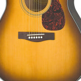 Yamaha F335 Dreadnought Acoustic Guitar Tobacco Brown Sunburst close-up detail