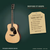 Yamaha FG830 Dreadnought Acoustic Guitar Natural hand set up in Athens Tennessee before it ships