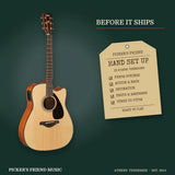 Yamaha FGX800C Dreadnought Cutaway Acoustic-Electric Guitar Natural hand set up in Athens Tennessee before it ships