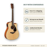 Free shipping and authorized dealer warranty for Yamaha FGX800C Dreadnought Cutaway Acoustic-Electric Guitar Natural