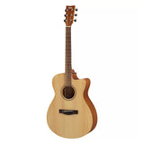 Yamaha FS400C Concert Cutaway Acoustic Guitar Natural Satin on white background