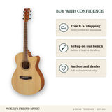 Free shipping and authorized dealer warranty for Yamaha FS400C Concert Cutaway Acoustic Guitar Natural Satin